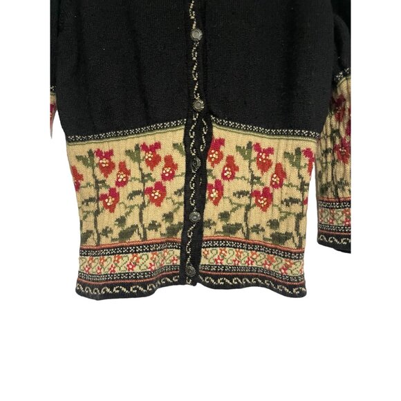Boric Design Vintage Ornate Wool Blend Sweater M - Picture 4 of 6